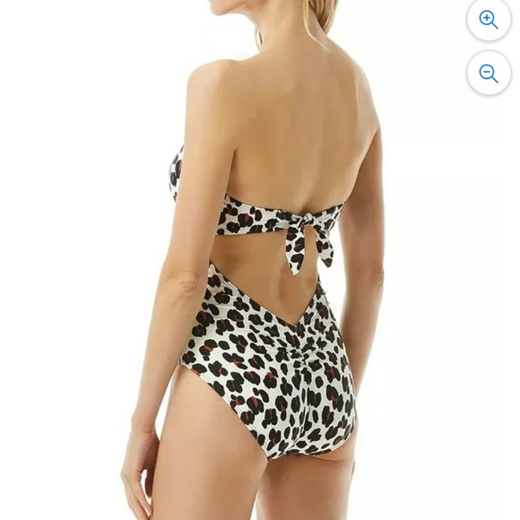 NWT Kate Spade New York ANIMAL PRINT Bandeau One-Piece Swimsuit - Picture 2 of 6